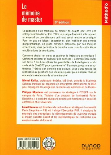 Produktbild: Le m&eacute;moire de master
