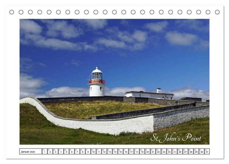 Produktbild: Irische Leuchtt&uuml;rme - Leuchtfeuer entlang Irlands wilder K&uuml;ste (Tischkalender 2026 DIN A5 quer), CALVENDO Monatskalender