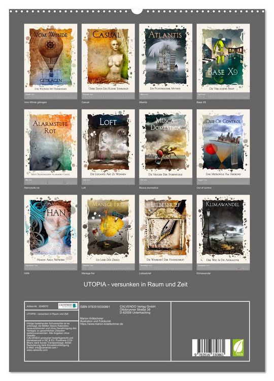 Produktbild: UTOPIA - versunken in Raum und Zeit (hochwertiger Premium Wandkalender 2026 DIN A2 hoch), Kunstdruck in Hochglanz