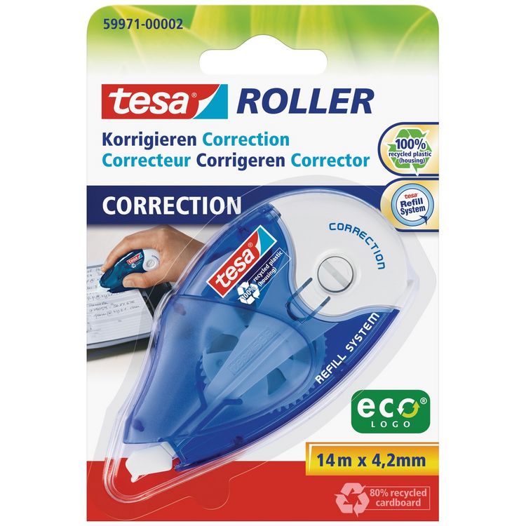 Produktbild: TESA&reg; Korrekturroller ecoLogo&reg;, 4,2 mm x 14 m Abroller Blister