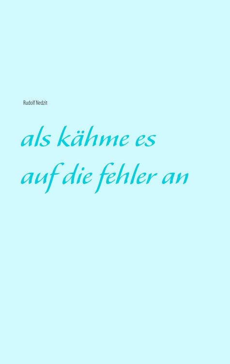 Produktbild: Als k&auml;hme es auf die fehler an
