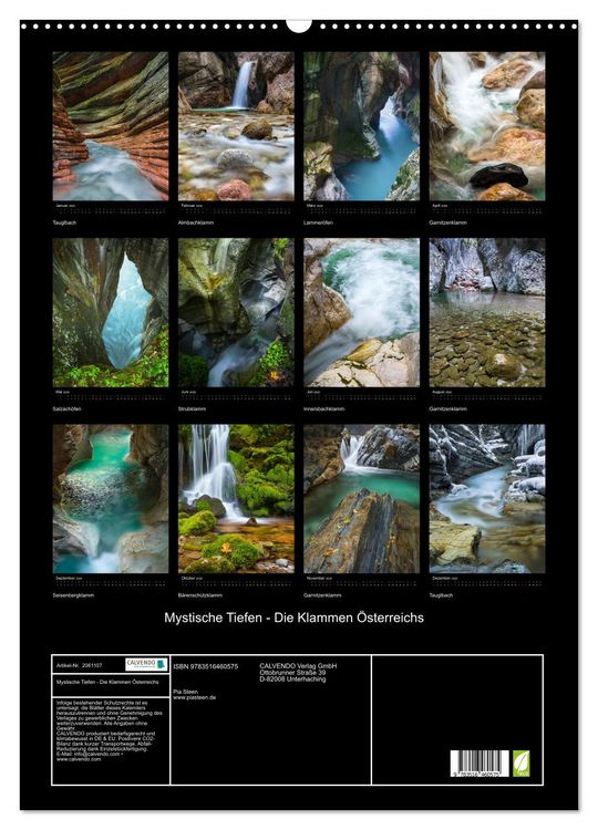 Produktbild: Mystische Tiefen - Die Klammen &Ouml;sterreichs (Wandkalender 2026 DIN A2 hoch), CALVENDO Monatskalender