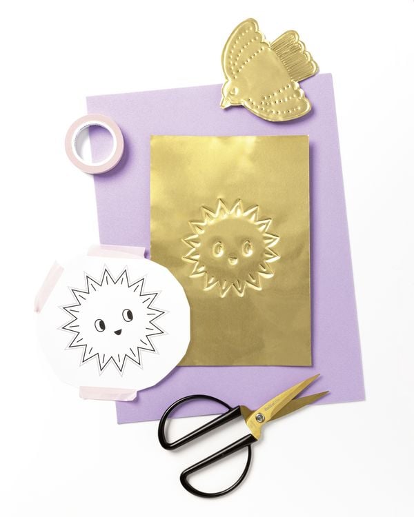 Produktbild: Folia Pr&auml;gefolienmappe 70, 18,5x29cm, 3 Blatt, gold