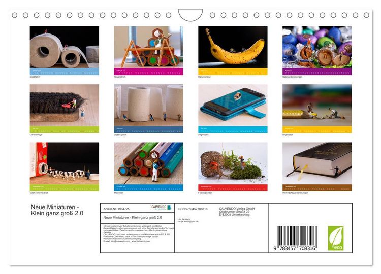 Produktbild: Neue Miniaturen - Klein ganz gro&szlig; 2.0 (Wandkalender 2026 DIN A4 quer), CALVENDO Monatskalender