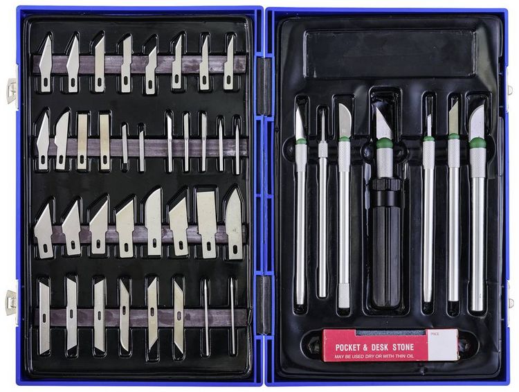 Produktbild: TO-7692339 Messer-Set 50-teilig Skalpell Schablonenmesser Pr&auml;zisionsmesser Schnitzarbeits-Set 56 Teile