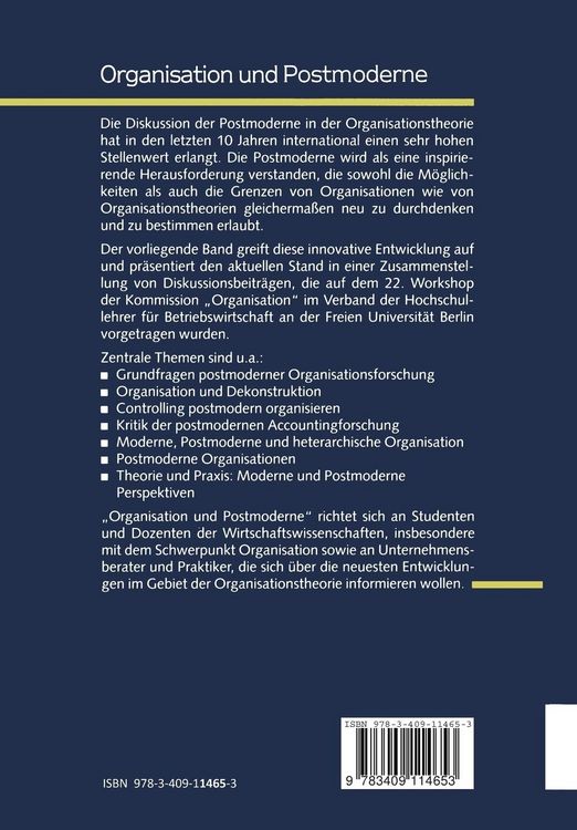 Produktbild: Organisation und Postmoderne