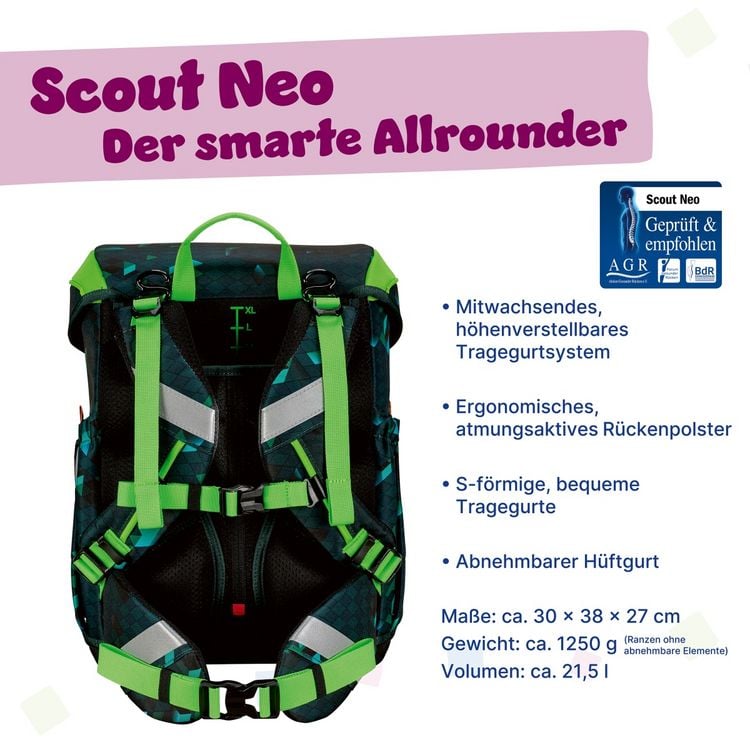 Produktbild: Scout Schulranzen Set Neo, Schulranzen Set, 4tlg, Cubes