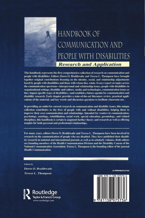 Produktbild: Handbook of Communication and People With Disabilities