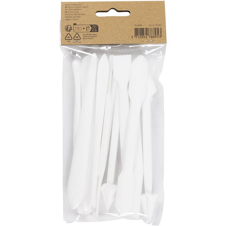 Produktbild: Creativ Company Modellierst&auml;bchen, Gr&ouml;&szlig;e 12,7-14,3 cm, Wei&szlig;, 12 Stk