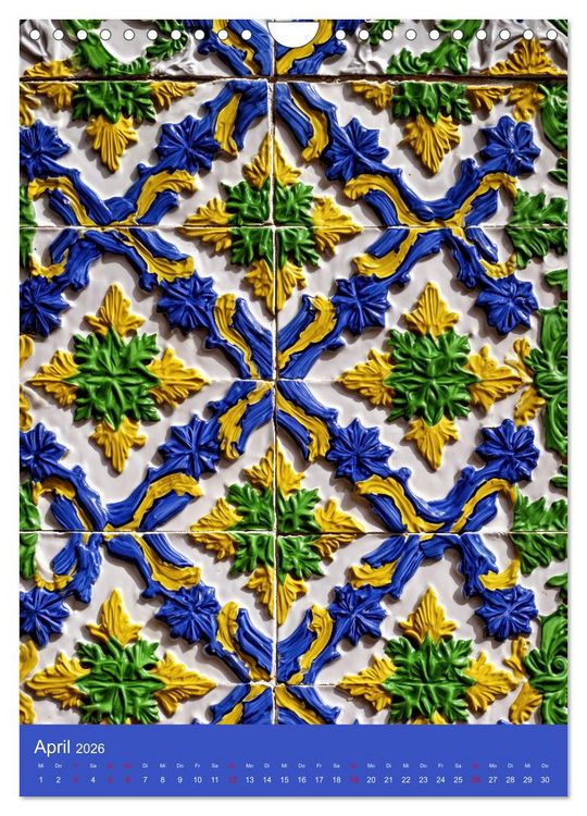 Produktbild: Portugiesischer Fliesen - Azulejos f&uuml;r Fliesenleger, Kunst- und Portugal-Liebhaber (Wandkalender 2026 DIN A4 hoch), CALVENDO Monatskalender