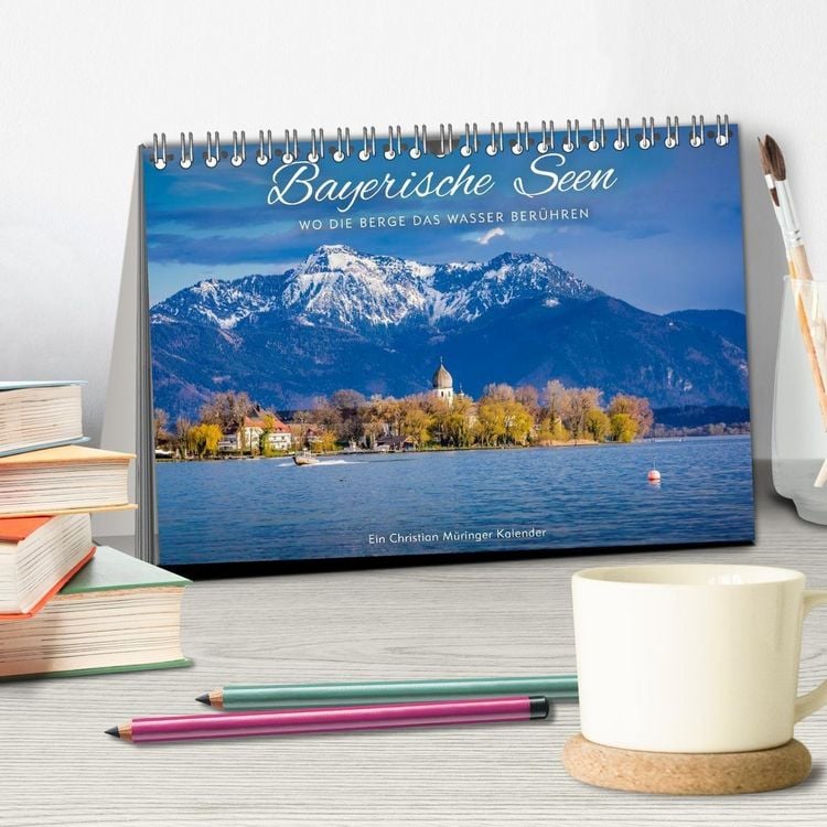 Produktbild: Bayerische Seen - Wo die Berge das Wasser ber&uuml;hren (Tischkalender 2027 DIN A5 quer), CALVENDO Monatskalender