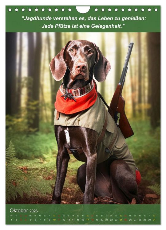 Produktbild: Lustige Jagdhunde mit J&auml;gerlatein (Wandkalender 2026 DIN A4 hoch), CALVENDO Monatskalender