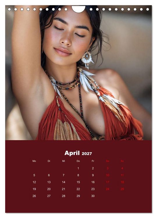 Produktbild: Indianische Sch&ouml;nheiten Kalender: Sinnliche Glamour Frauen in KI Kunst (Wandkalender 2027 DIN A4 hoch), CALVENDO Monatskalender