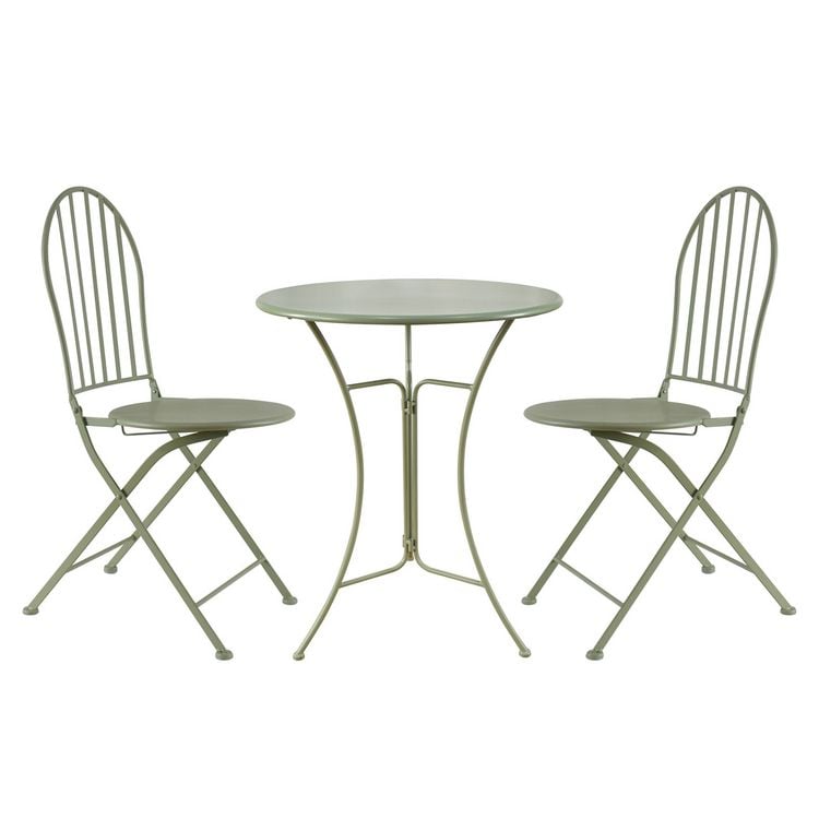 Produktbild: HTI-Living Bistro Sitzgruppe Metall Tisch mit 2 St&uuml;hlen Balkon Set Gartenm&ouml;bel