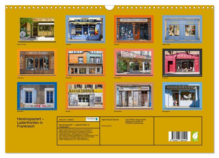 Produktbild: Hereinspaziert &ndash; Ladenfronten in Frankreich (Wandkalender 2026 DIN A3 quer), CALVENDO Monatskalender