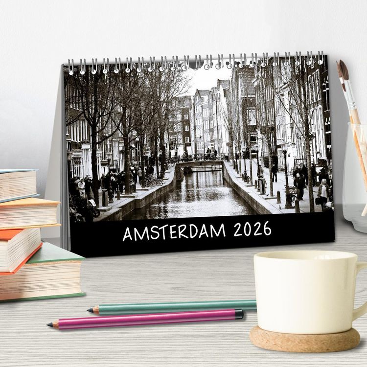 Produktbild: Amsterdam 2026 (Tischkalender 2026 DIN A5 quer), CALVENDO Monatskalender