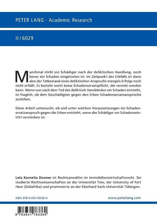 Produktbild: Die Vererblichkeit der deliktischen Handlung