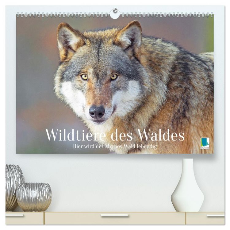 Produktbild: Wildtiere des Waldes: Hier wird der Mythos Wald lebendig (hochwertiger Premium Wandkalender 2026 DIN A2 quer), Kunstdruck in Hochglanz