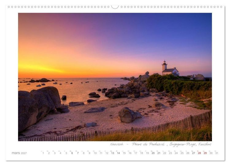 Produktbild: R&ecirc;ves de Bretagne - Breizh (Calendrier mural haut de gamme 2027 DIN A2 vertical), CALVENDO calendrier mensuel
