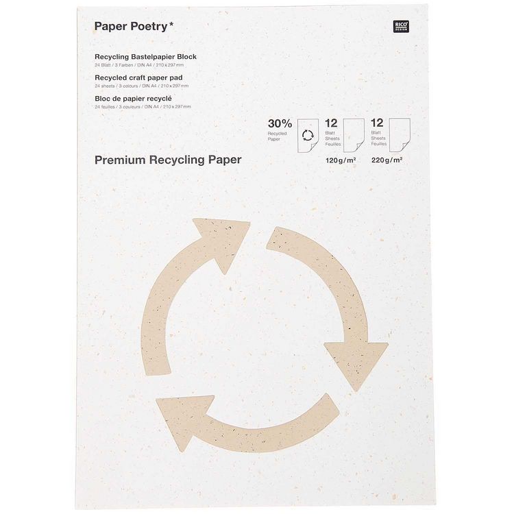 Produktbild: Premium Bastelblock 120g/220g Recycled MIX