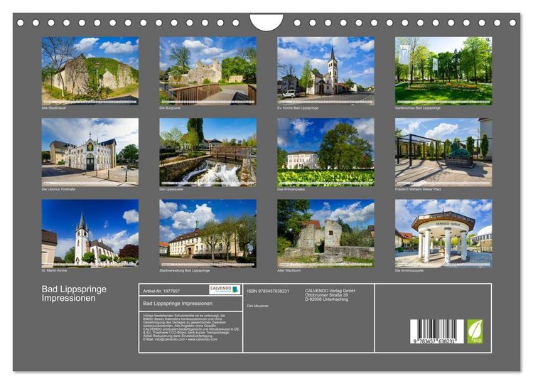 Produktbild: Bad Lippspringe Impressionen (Wandkalender 2026 DIN A4 quer), CALVENDO Monatskalender