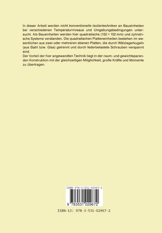 Produktbild: Untersuchungen der thermischen Isolierwirkung von Kugelkontaktfl&auml;chen bei verschiedenen Temperaturniveaus unter Atmosph&auml;re, Vakuum und Schutzgas an Baueinheiten