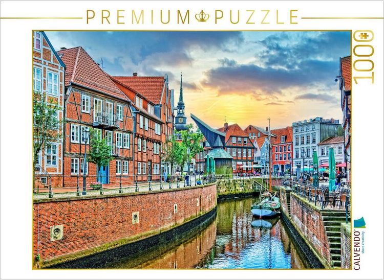 Produktbild: CALVENDO Puzzle Stade, Alter Hansehafen mit dem Tretkran | 1000 Teile Lege-Gr&ouml;&szlig;e 64x48cm Foto-Puzzle f&uuml;r gl&uuml;ckliche Stunden