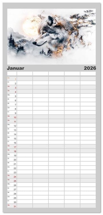 Produktbild: Familienplaner 2026 - W&auml;chter des Zauberwaldes mit 5 Spalten (Wandkalender, 21 x 45 cm) CALVENDO