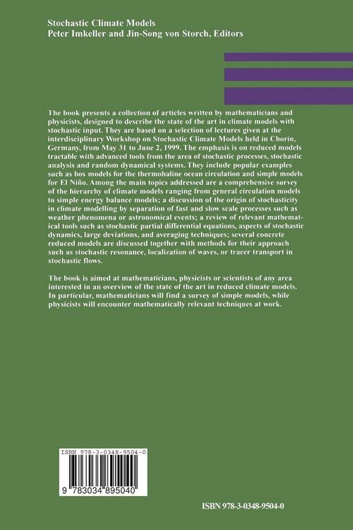 Produktbild: Stochastic Climate Models