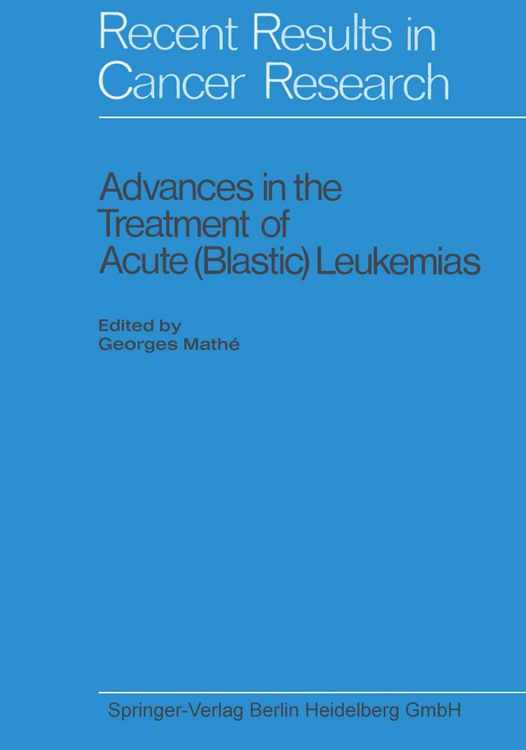 Produktbild: Advances in the Treatment of Acute (Blastic) Leukemias