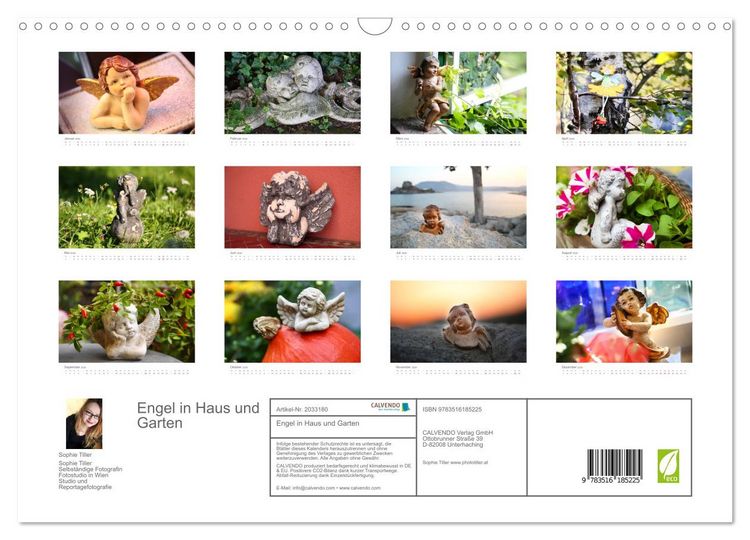 Produktbild: Engel in Haus und Garten (Wandkalender 2026 DIN A3 quer), CALVENDO Monatskalender