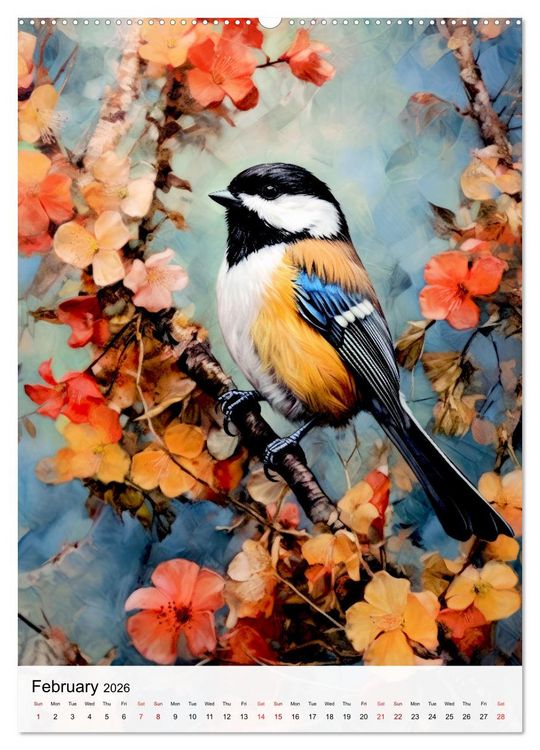 Produktbild: Birds in Living Color (Wall Calendar 2026 DIN A2 portrait), CALVENDO 12 Month Wall Calendar