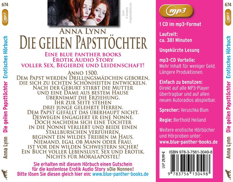 Produktbild: Die geilen PapstTöchter | Erotik Audio Story | Erotisches Hörbuch MP3CD