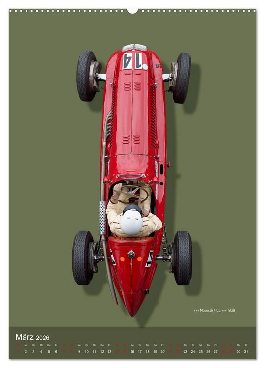 Produktbild: Legenden des Rennsports, Historic Grand Prix Cars 1925-1960 (hochwertiger Premium Wandkalender 2026 DIN A2 hoch), Kunstdruck in Hochglanz