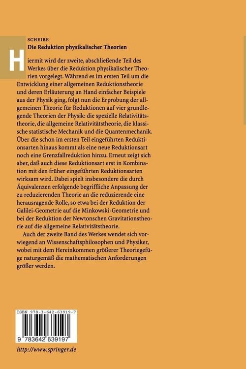 Produktbild: Die Reduktion physikalischer Theorien