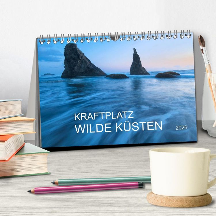 Produktbild: Kraftplatz Wilde K&uuml;sten (Tischkalender 2026 DIN A5 quer), CALVENDO Monatskalender