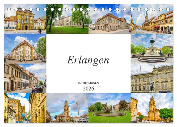 Produktbild: Erlangen Impressionen (Tischkalender 2026 DIN A5 quer), CALVENDO Monatskalender