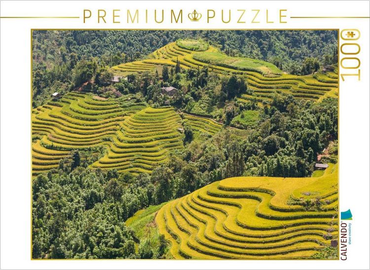 Produktbild: CALVENDO Puzzle Reisterrassen, Hoang Su Phi, Vietnam | 1000 Teile Lege-Gr&ouml;&szlig;e 64x48cm Foto-Puzzle f&uuml;r gl&uuml;ckliche Stunden