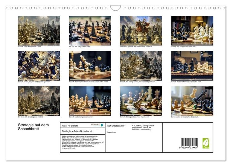 Produktbild: Strategie auf dem Schachbrett (Wandkalender 2027 DIN A3 quer), CALVENDO Monatskalender