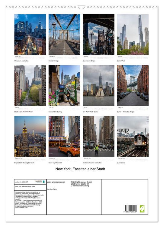 Produktbild: New York, Facetten einer Stadt (Wandkalender 2026 DIN A2 hoch), CALVENDO Monatskalender