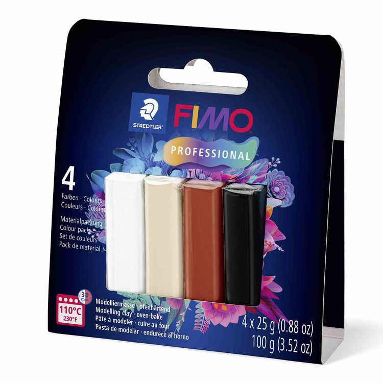 Produktbild: STAEDTLER FIMO professional 8043-S Farbset, True Colours, 4 Halbbl&ouml;cke &agrave; 25 g, 8043-S2