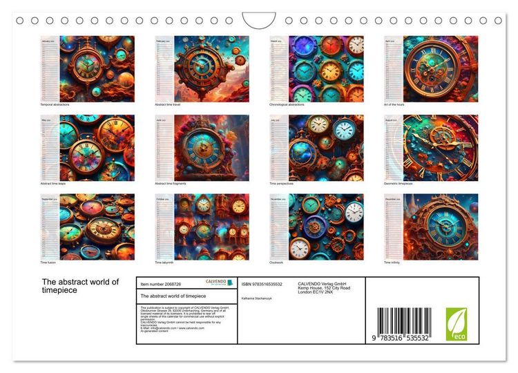 Produktbild: The abstract world of timepiece (Wall Calendar 2026 DIN A4 landscape), CALVENDO 12 Month Wall Calendar