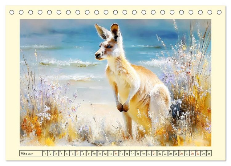 Produktbild: K&auml;ngurus. Spa&szlig; zwischen Sand, Wind und Wellen (Tischkalender 2027 DIN A5 quer), CALVENDO Monatskalender