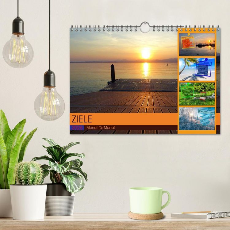 Produktbild: ZIELE Monat f&uuml;r Monat (Wandkalender 2026 DIN A4 quer), CALVENDO Monatskalender