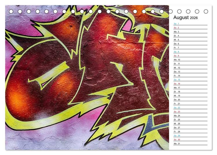 Produktbild: Dresden Graffiti (Tischkalender 2026 DIN A5 quer), CALVENDO Monatskalender