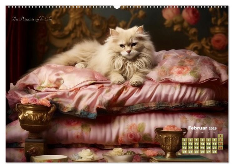 Produktbild: M&auml;rchenhafte Helden - Eine Reise in die magische Welt unserer Katzen (Wandkalender 2026 DIN A2 quer), CALVENDO Monatskalender