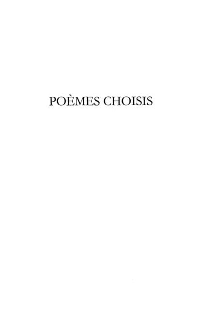 Produktbild: Poemes Choisis