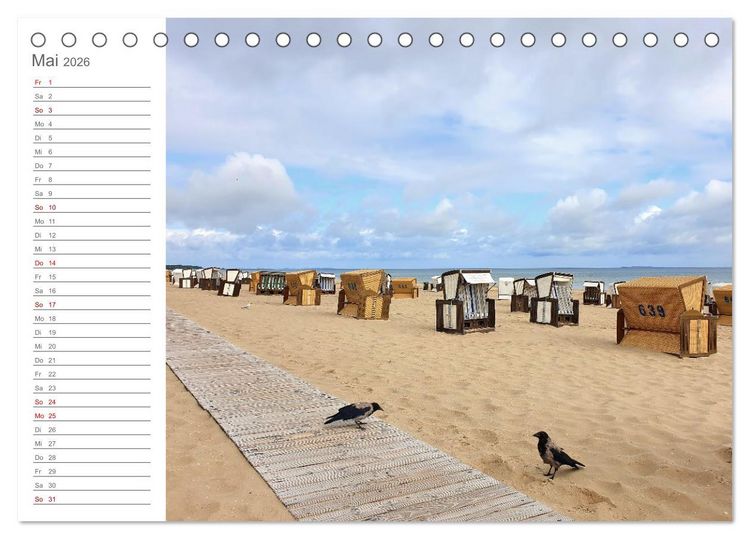 Produktbild: Fehmarn, R&uuml;gen und Usedom - Impressionen von den drei gro&szlig;en Ostseeinseln (Tischkalender 2026 DIN A5 quer), CALVENDO Monatskalender