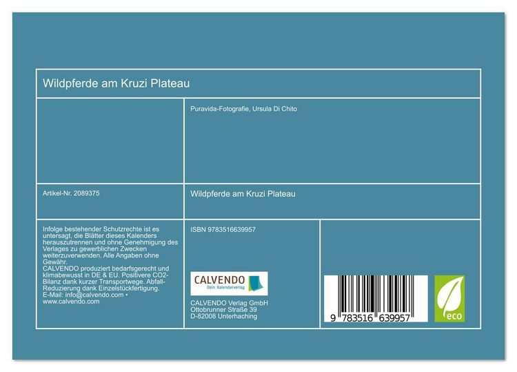 Produktbild: Wildpferde am Kruzi Plateau (Tischkalender 2026 DIN A5 quer), CALVENDO Monatskalender