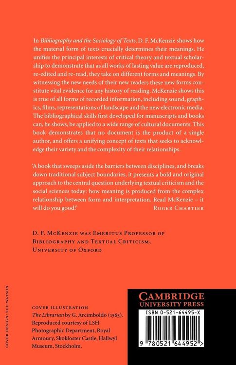 Produktbild: Bibliography and the Sociology of Texts